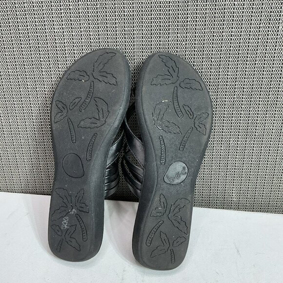 BOC Born Sandals Women Black Strappy Slip On Cushioned Foam Insole Flat Heel S8 - Picture 7 of 8